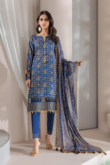 Bonanza Satrangi D Blue Lawn Suit Sso223p08 Summer Collection 2022 Online Shopping